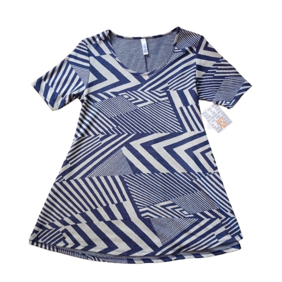 LulaRoe Perfect T Blue and Grey Top, Size: XS - Picture 5 of 13